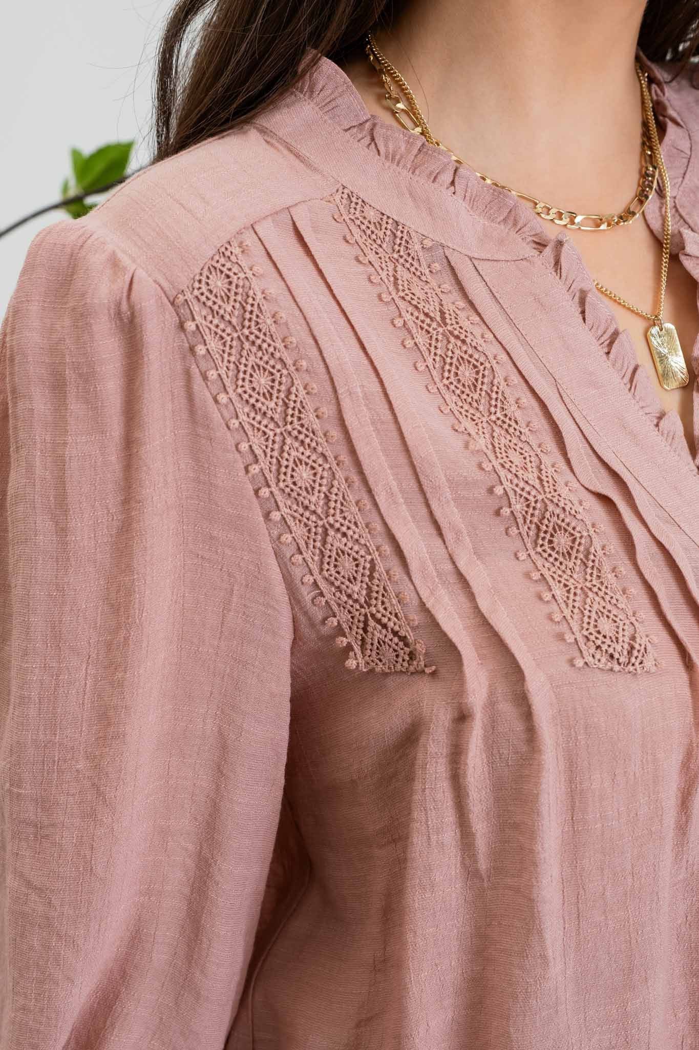 The Chloee Button Up Split Neck Top