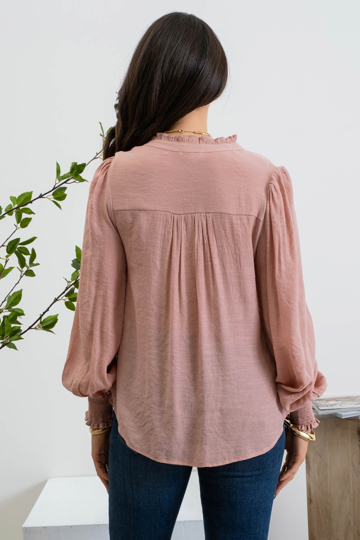The Chloee Button Up Split Neck Top