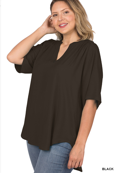 The Hannah Short Sleeve Top-Curvy