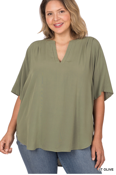 The Hannah Short Sleeve Top-Curvy