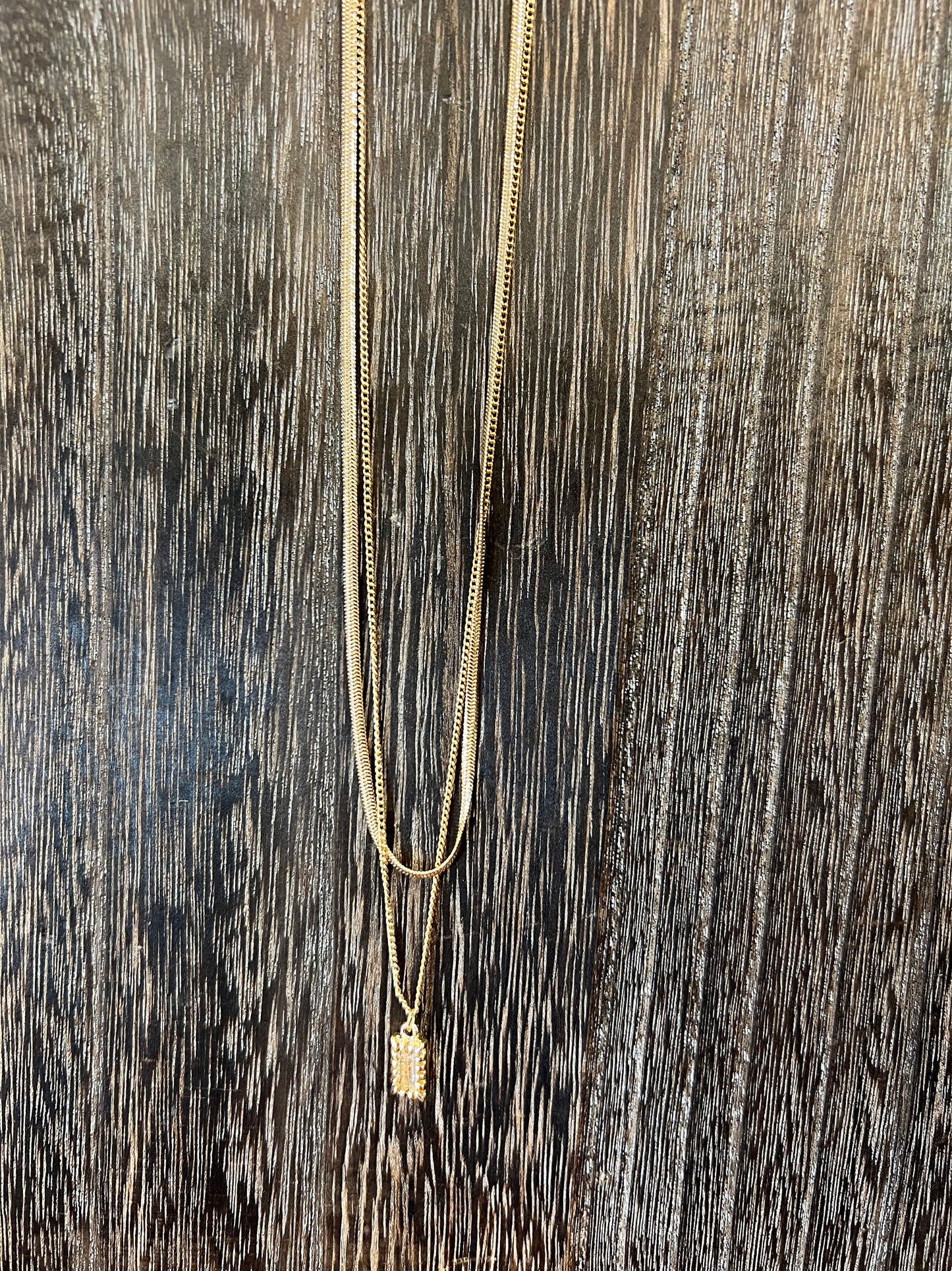 Snake Chain Stone Pendant Layer Choker