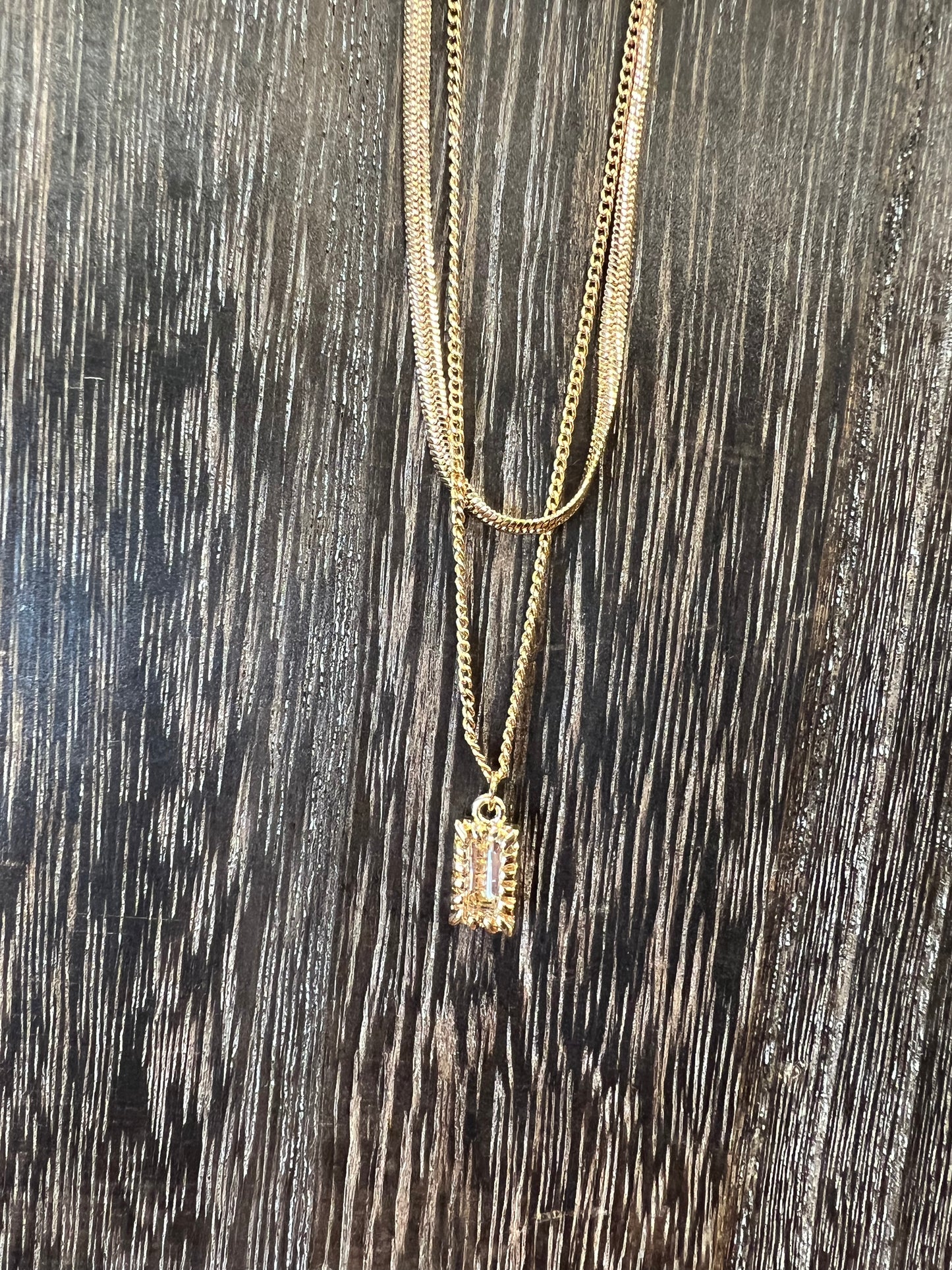 Snake Chain Stone Pendant Layer Choker