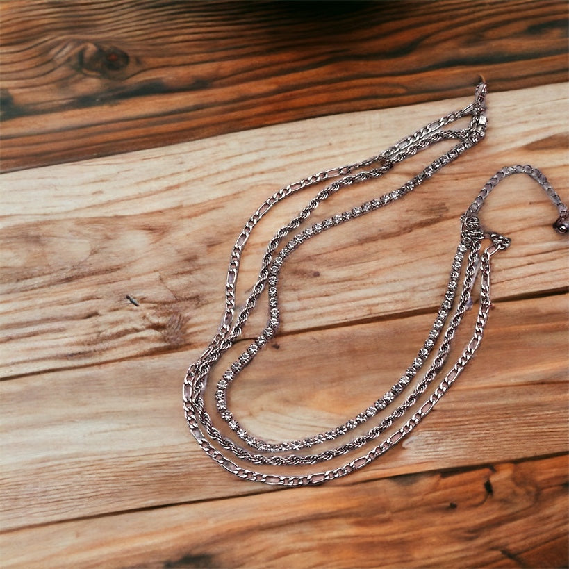 Rhinestone Rope Multilayer Chain Necklace