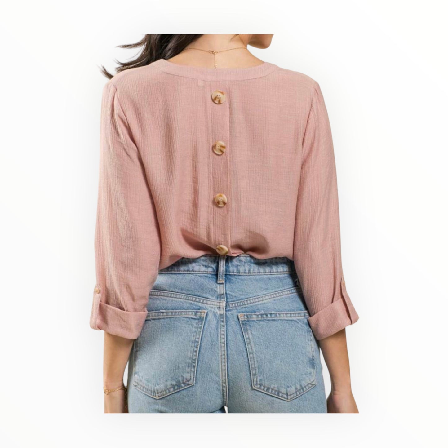 The Sloane Double Chest Pocket Woven Top
