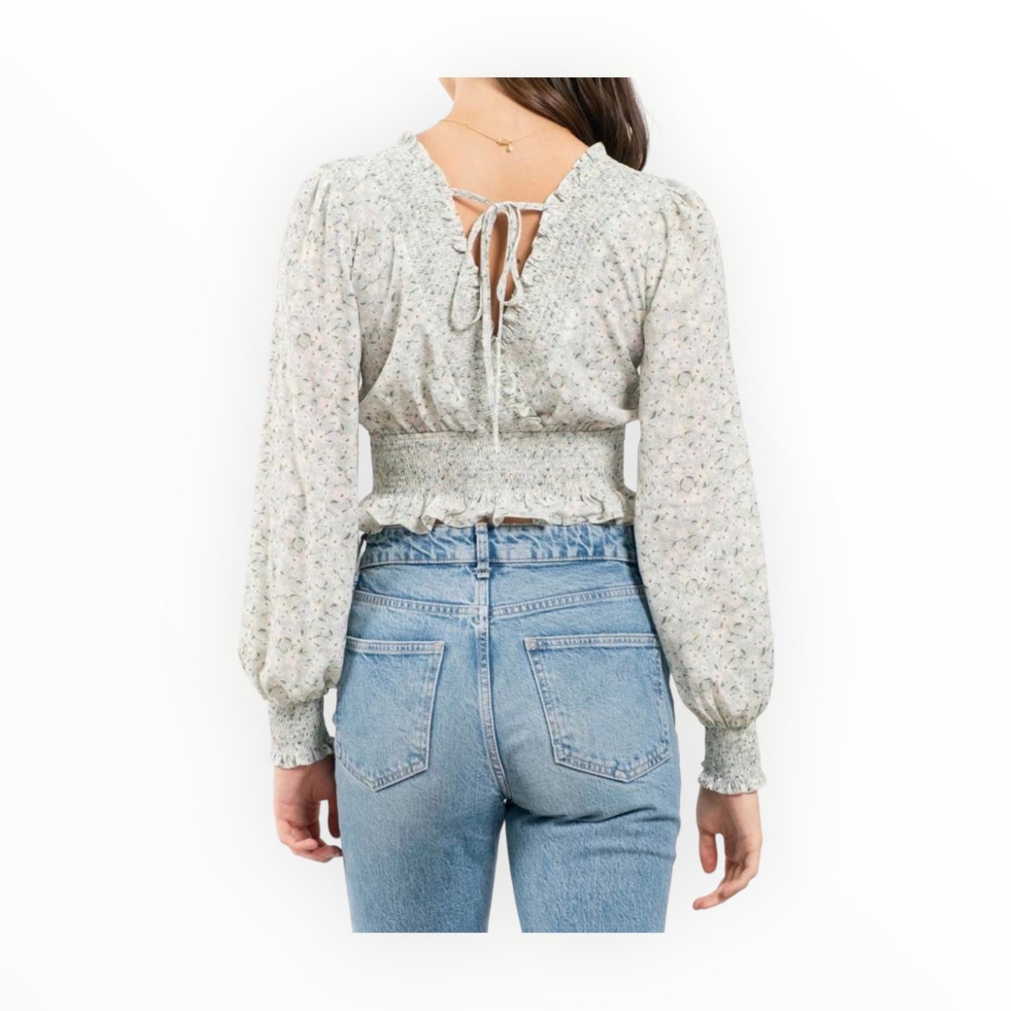 The Sweet Reyna Smocked Body Crop Top
