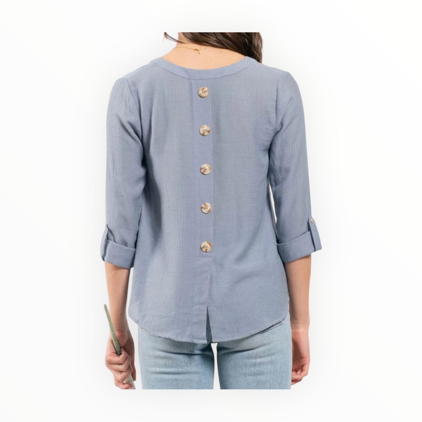 The Sloane Double Chest Pocket Woven Top