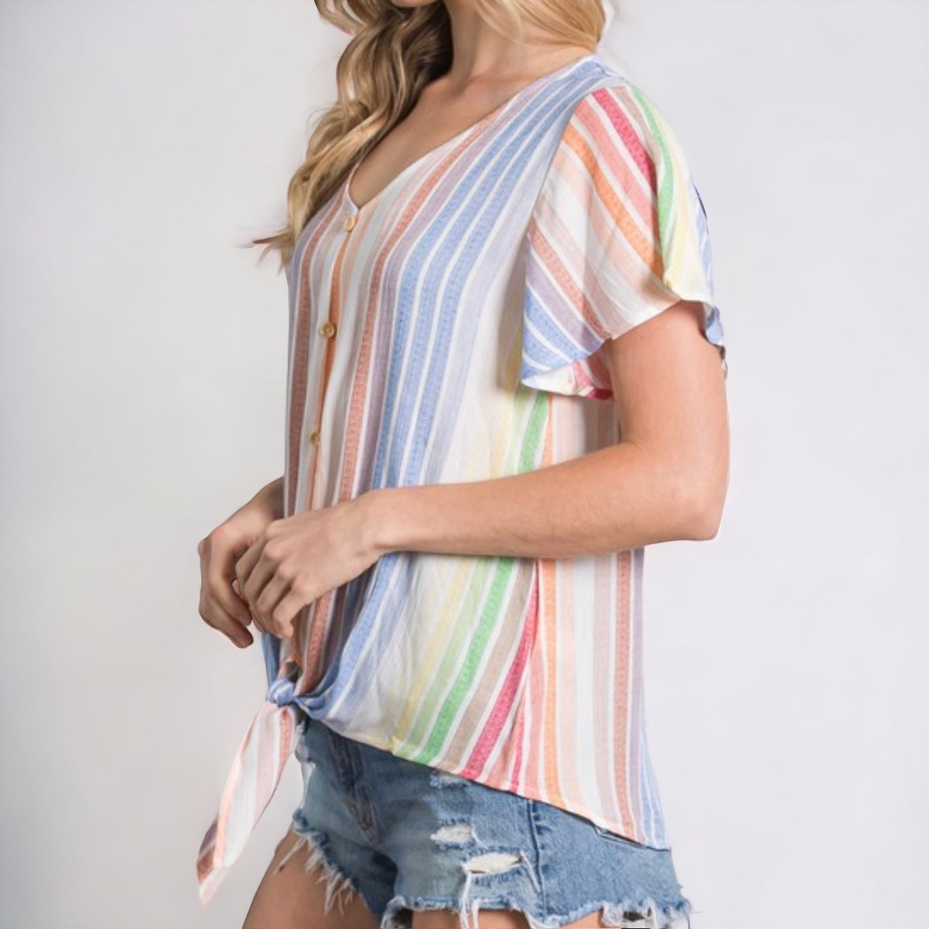 Short Sleeve Front Knot Top