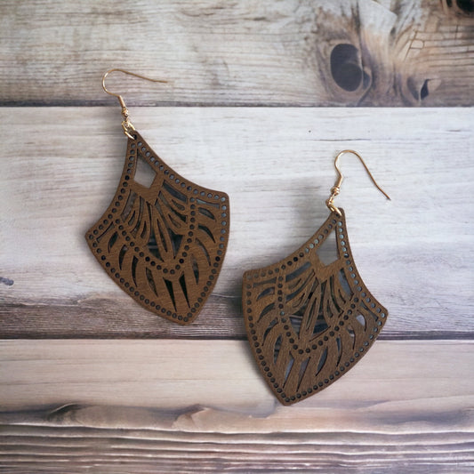 Wooden Geo Earrings