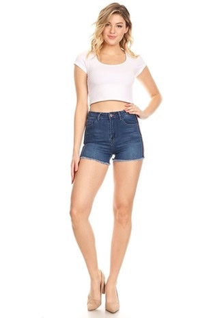 Denim Shorts with side stripes