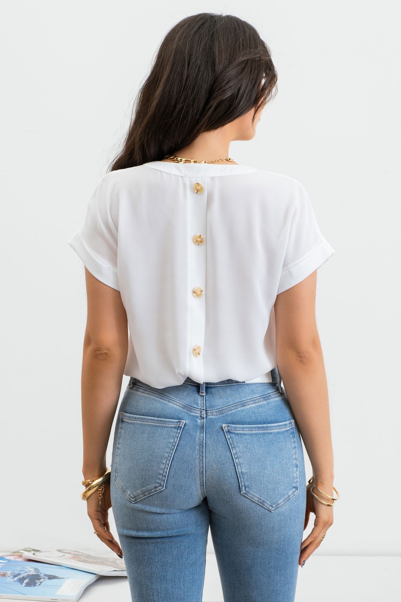 Evelyn Split Neck Top