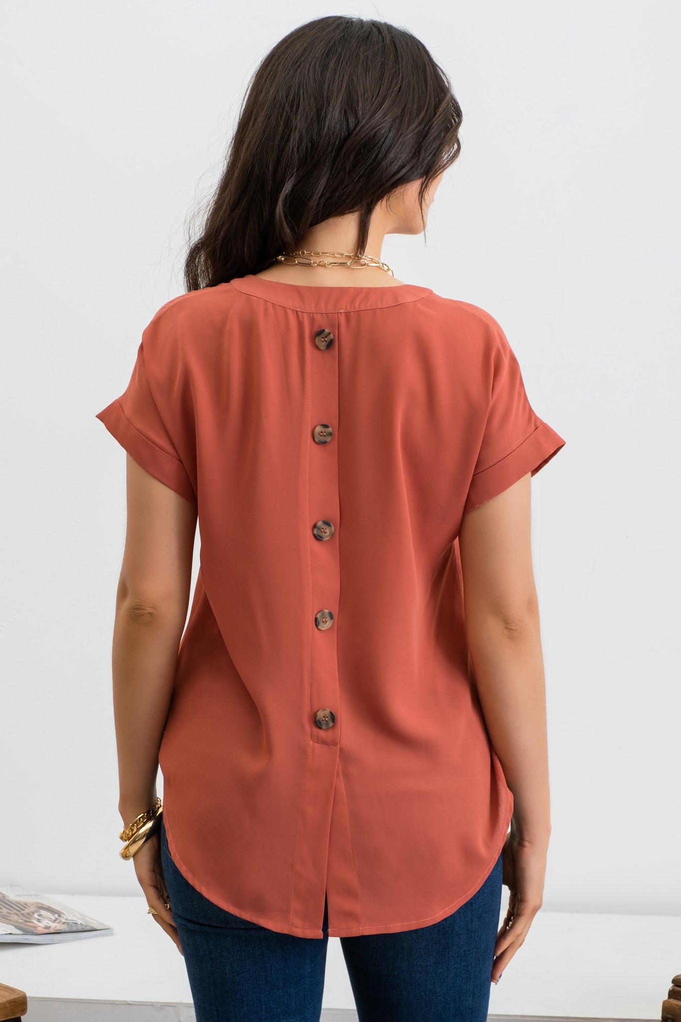 Evelyn Split Neck Top