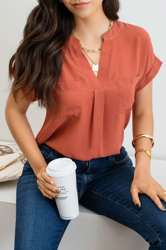 Evelyn Split Neck Top