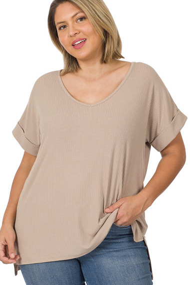 The Daphne Ribbed V-Neck Top