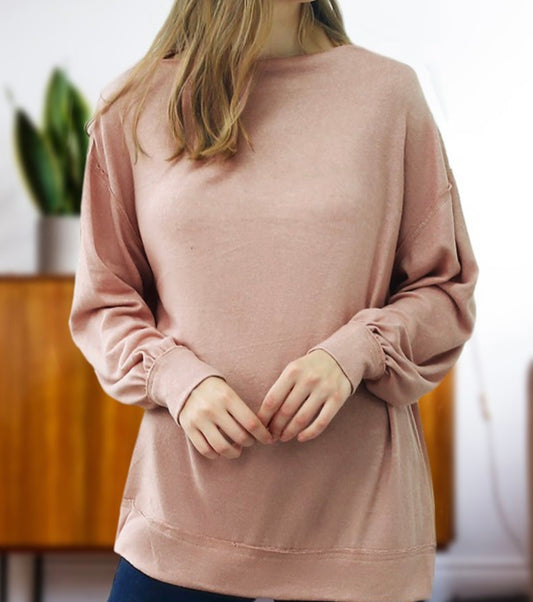 Boat Neck Hacci Knit Top