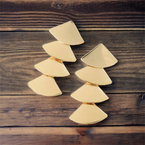 Long Fan Drop Earrings