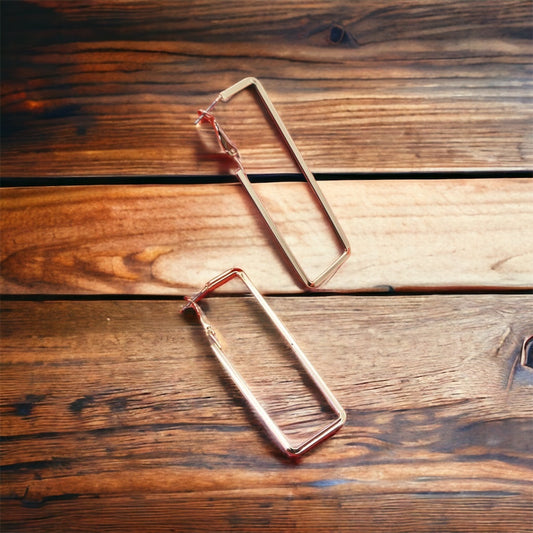 Long Rectangle Hoop Earrings