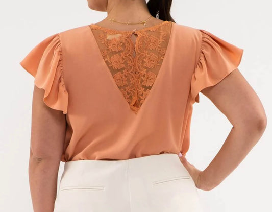 The Danielle Floral Lace Back Woven Top