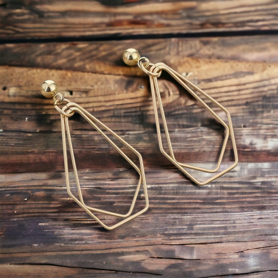 Hollow Geometric Drop Earrings
