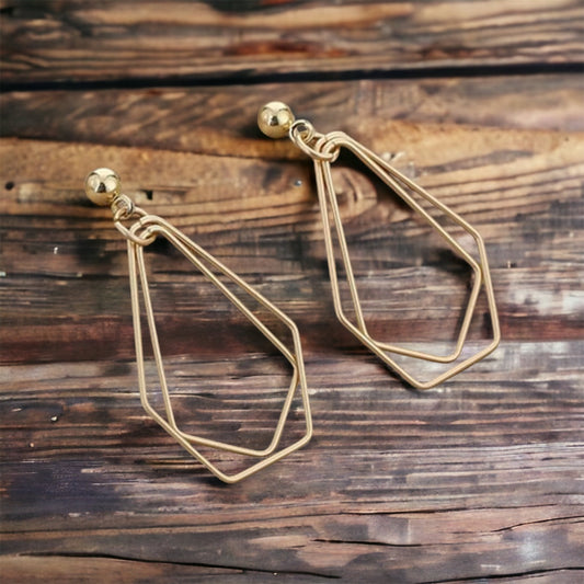 Hollow Geometric Drop Earrings