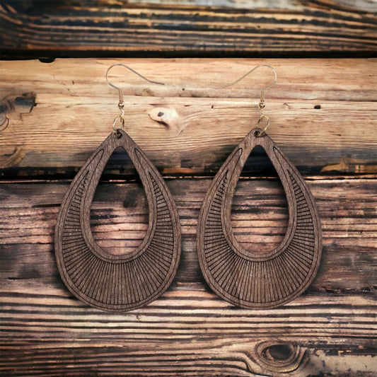 Wooden Drop Earrings