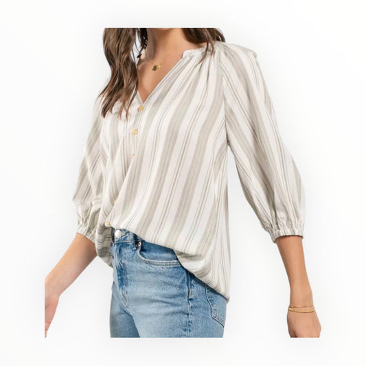 The Gina Striped 3/4 Sleeve Top
