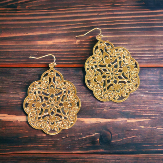 Hollow Flower Drop Earrings
