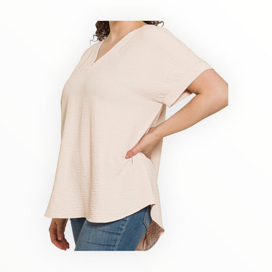The Kylie V-Neck Hi-Low Top