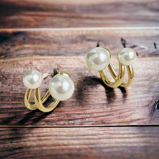 Faux Pearl Jacket Earring